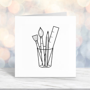 Paintbrush Pencil Ruler Kunstgewerbe Permastempel