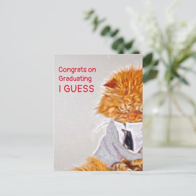 Paintbrush Stil Angry Cat Abschluss Themed Postkarte (Stehend Vorderseite)