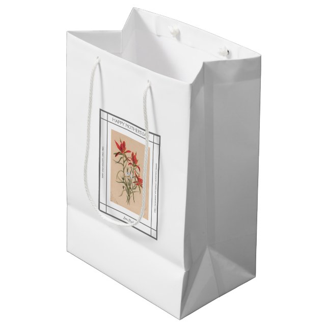 Paintbrush Vintager Muttertag Mittlere Geschenktüte (Vorderseite Schrägansicht)