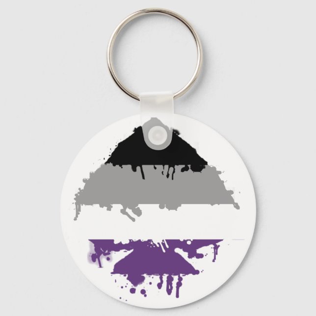 Paintdrip Asexual Ace Schlüsselanhänger (Vorderseite)