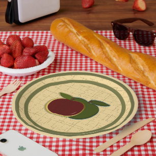 Painted Äpfel Rot Grün Pappteller