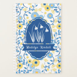 Painted Blue & Yellow Custom Monogram Name Planer