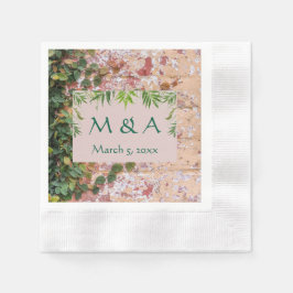 Painted Bricks Green Ivy Wedding Cocktail Napkins Serviette