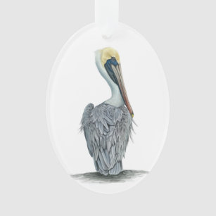 Painted Brown Pelican Ornament