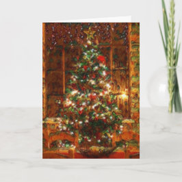 Painted cosy scene Christmas card Karte