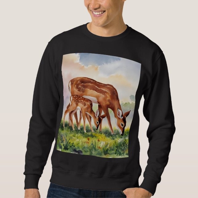 Painted Deer Mom and Baby Sweatshirt (Vorderseite)
