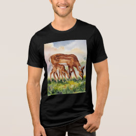 Painted Deer Mom and Baby Tri-Blend Shirt