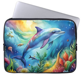 Painted Dolphin Laptopschutzhülle