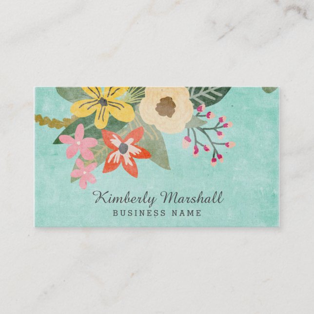 Painted Florals Business Card Visitenkarte (Vorderseite)