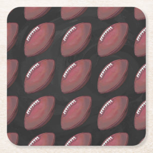 Painted Football Pattern Rechteckiger Pappuntersetzer