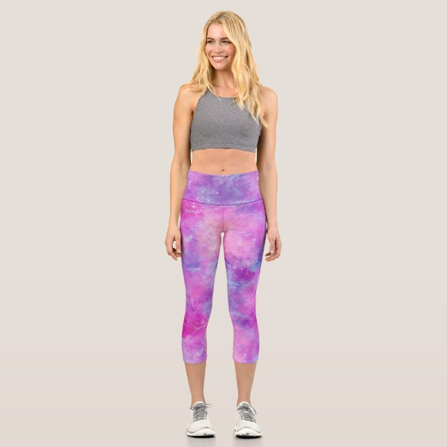 Painted Galaxy Series Design 2 Capri Leggings (Vorderseite)
