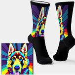 Painted German Shepherd Burst Background Black Socken<br><div class="desc">Painted German Shepherd Burst Background Black Socks - - see more great sock designs in my store.</div>