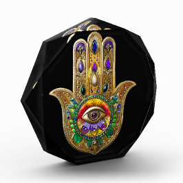 Painted Gold Hamsa Amethyst Ruby Third Eye Fotoblock