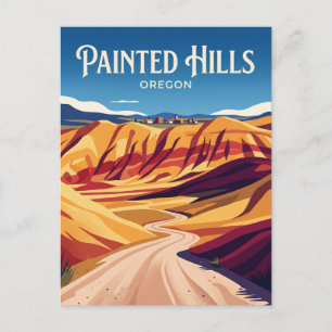 Painted Hills Road USA -> Painted-Hills-Straße USA Postkarte