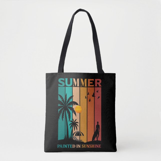 Painted in Sunshine Retro Summer Tee Tasche (Vorderseite)