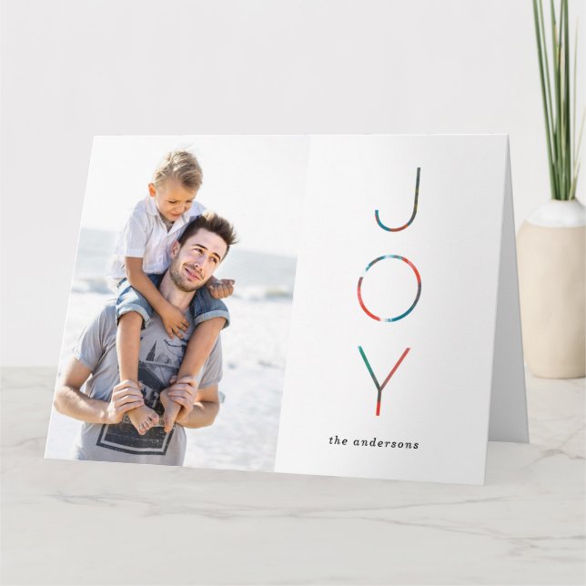 Painted Joy Holiday Foto Greeting card Karte (Vorderseite)