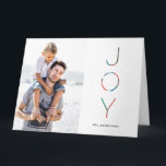 Painted Joy Holiday Foto Greeting card Karte<br><div class="desc">Holiday Folded foto greeting card with Hand lettered greeting message.</div>