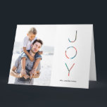 Painted Joy Holiday Foto Greeting card Karte<br><div class="desc">Holiday Folded foto greeting card with Hand lettered greeting message.</div>