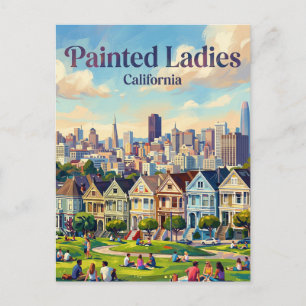 Painted Ladies am Alamo Square Kalifornien Postkarte