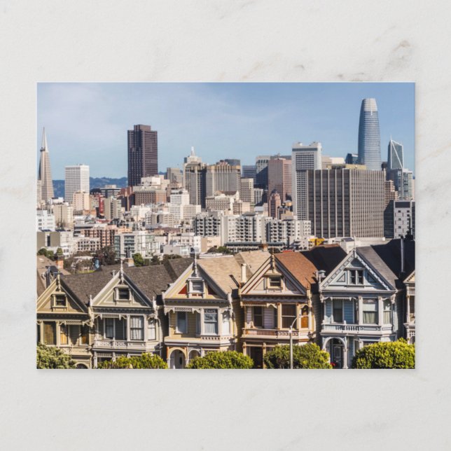 Painted Ladies Victorian Homes in San Francisco Postkarte (Vorderseite)