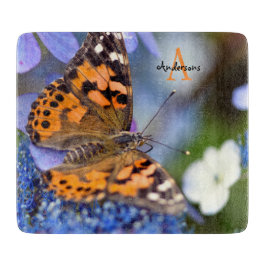 Painted Lady butterfly Glass chopping board Schneidebrett