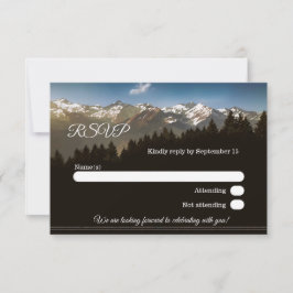 Painted Mountains Wedding RSVP Card Einladung