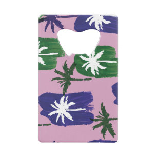 Painted Palm, Navy Blue Green. Geldbeutel Flaschenöffner