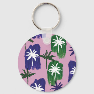 Painted Palm, Navy Blue Green. Schlüsselanhänger