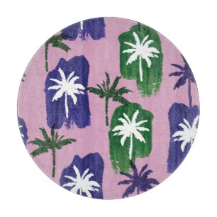 Painted Palm, Navy Blue Green. Schneidebrett