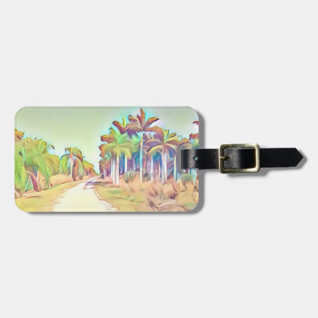 Painted Palm Road Gepäckanhänger (Vorderseite horizontal)
