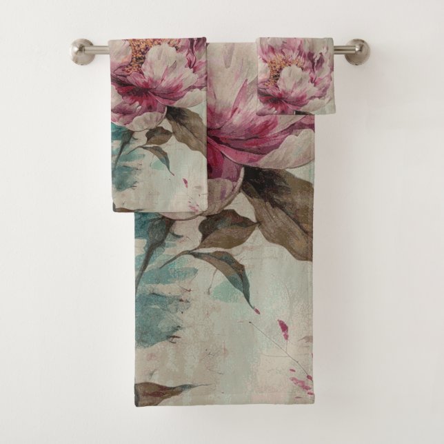 Painted Peonies - Badetuch Set (Insitu)