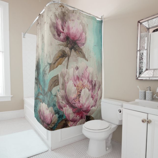 Painted Peonies - Duschvorhang (Beispiel)