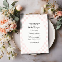 Painted Pink Checkerboard Pattern Wedding