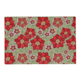 Painted Poinsettia Weihnachtsgebäck, Polka-Punkte Laminiertes Tischset