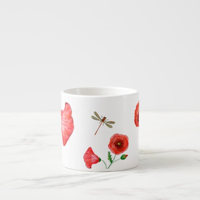 Painted Poppies Bone China Tasse (Vorderseite)