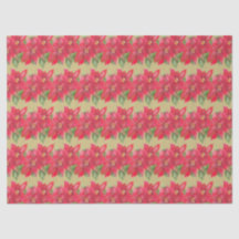 Painted Red and Green Poinsettia Christmas Design