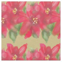 Painted Red and Green Poinsettia Christmas Design