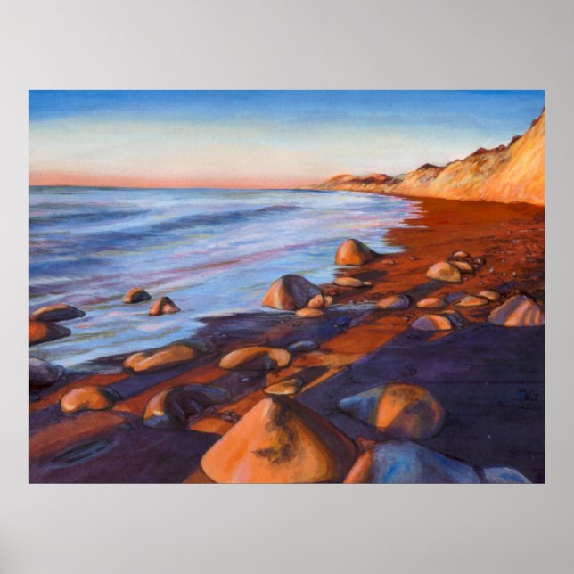 Painted Rocky Beach Shoreline Poster (Vorne)