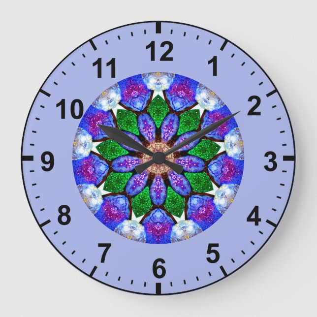 Painted Shells Fractal Große Wanduhr (Vorderseite)