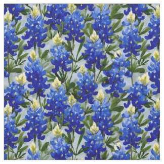 Painted Style Bluebonnet fabric Stoff