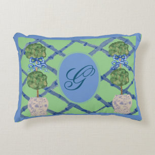 Painted Topiary Chinoiserie Ginger Jars Jar Throw  Dekokissen