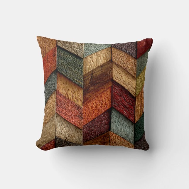 Painted Wood Throw Kissen (Vorderseite)