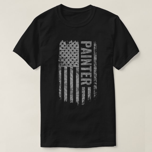 Painter USA Flag Distressed design T-Shirt (Design vorne)