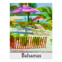 Painterly Bahamas Sommer Vacation Beach Szene