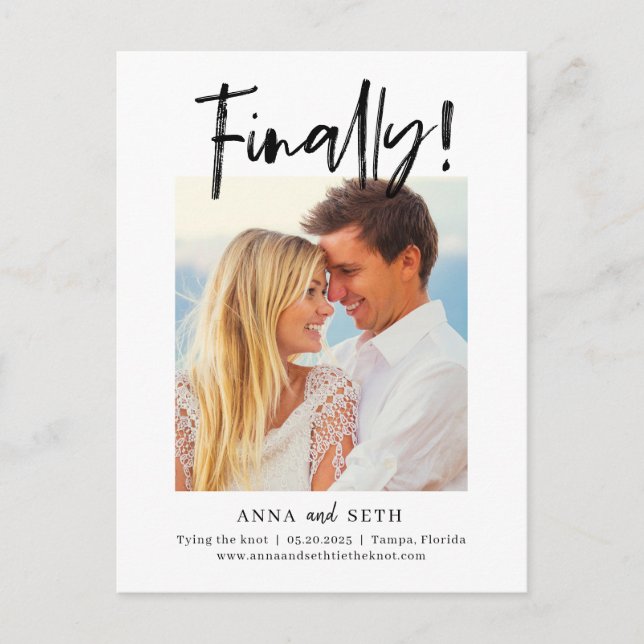 Painterly EndEDITABLE COLOR Save the Date Postkarte (Vorderseite)