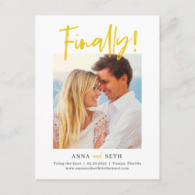 Painterly EndEDITABLE COLOR Save the Date Postkarte (Vorderseite)