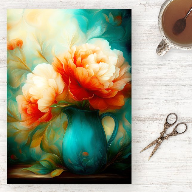 Painterly Floral Watercolor Tissue Paper Seidenpapier (Von Creator hochgeladen)