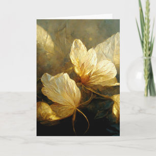 Painterly Golden Blätter Grußkarte Karte