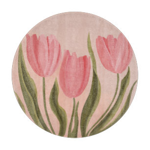 Painterly Hübsch Pink Tulips Schneidebrett
