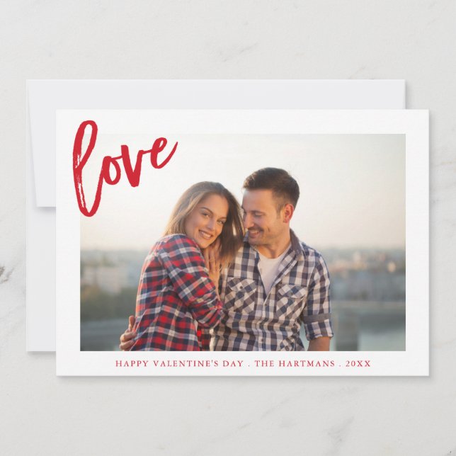 Painterly Liebe | Valentinstag Fotokarte | Rot Feiertagskarte (Vorderseite)